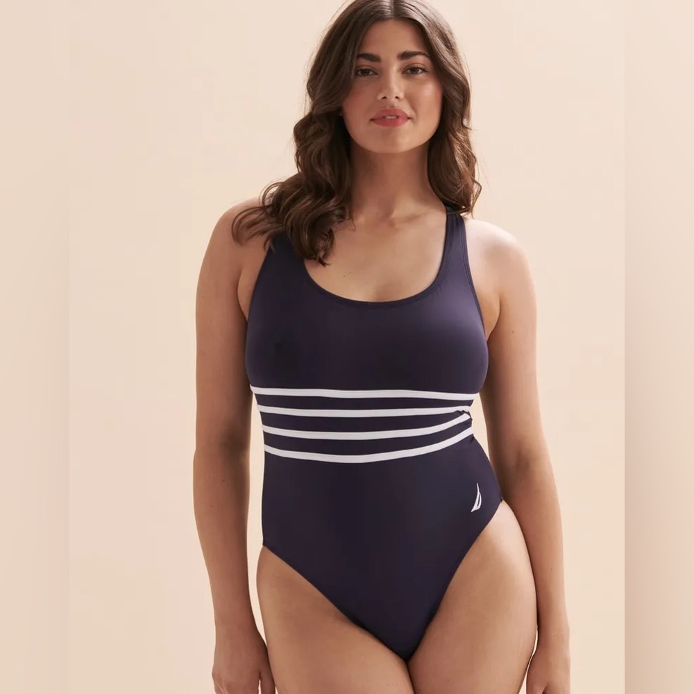 NAUTICA Heritage Cross-back One-piece Swimsuit Size L